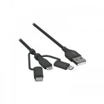 C�ble de donn�es et de chargement usb - 3 - en - 1 - 120 cm ansmann