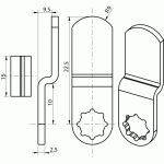 Came coud�e 15929 - 69 pour serrure ronis 1700 - 57 et 14200 - 01 ronis
