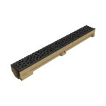 Caniveau bton polymre h95mm avec grille fonte noire vorono - self 100 aco