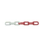 Chane de signalisation plastique blanc et rouge - 8mm - longueur 25m viso