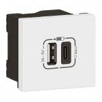 Chargeur usb type a + usb type c - mosaic link legrand