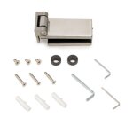 Charni�re horizontale pour porte en verre 8 - 12 mm + garniture - 34 mm - anodis� mat emuca