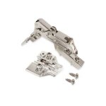 Charni�res invisibles amorties 165� + embases eurovis excentrique - coud�e - 10 charni�res emuca