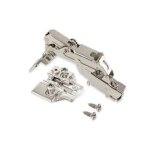 Charni�res invisibles amorties 165� + embases eurovis excentrique - rentrant - 10 charni�res emuca