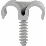 Clips doubles en nylon - pose de gaine per - 100 pi�ces - diam�tre 16 mm ram