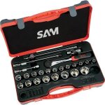 Coffret 1 / 2'' douilles, cliquet et accessoires - 25 pièces sam outillage Coffret 1 / 2'' douilles, cliquet et accessoires - 25 pièces sam outillage