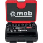 Coffret 10 douilles débouchées - 1 cliquet - 1 rallonge - 2 adaptateurs mob Coffret 10 douilles débouchées - 1 cliquet - 1 rallonge - 2 adaptateurs mob