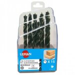 Coffret 15 m�ches h�lico�dales hss 3 � 10 mm leman