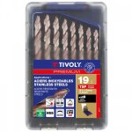 Coffret 19 forets mtaux hss taills meuls afftage tivoly smart point -  1  10 mm tivoly