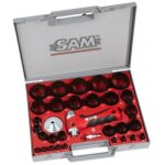 Coffret avec 29 dcoupe - joints et un mandrin  2  50 mm - 694 - c - 32 - n sam outillage