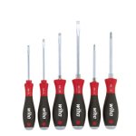 Coffret de 6 tournevis, manche bi - matire, crou et lame six pans wiha