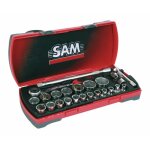 Coffret douilles standard 1 / 2 + cliquet + accessoires : 23 outils 75sh23z sam outillage Coffret douilles standard 1 / 2 + cliquet + accessoires : 23 outils 75sh23z sam outillage