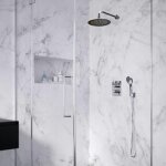 Colonne de douche encastre blautherm - mitigeur thermostatique - design rond ramon soler