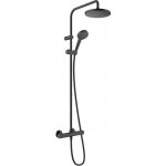 Colonne de douche thermostatique showerpipe vernis blend 200 - noire mate hansgrohe