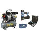 Compresseur d?air  piston 660 w silent 6 / 6sh et agrafeuse cloueuse lacm