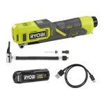 Compresseur sans fil 4v usb lithium (1x2. 0ah) + embouts - ri4 - 120g ryobi
