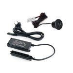 Connecteur  encastrer - 2 ports usb - rond - noir emuca