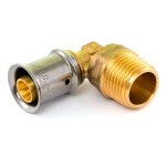 Coude 90  sertir - pour tube multicouche - filetage mle 20x27 - 25 mm multitubo