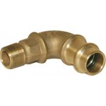Coude bronze 90 femelle cuivre filet mle  16  15 / 21 viega