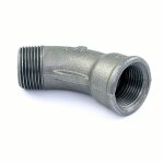 Coude fonte 45 mle / femelle - filetage 15 / 21 noir codital