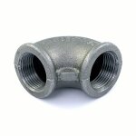 Coude fonte 90 femelle / femelle - filetage 15 / 21 noir codital