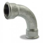 Coude fonte 90° grand rayon femelle / femelle - filetage 20 / 27 galvanisé codital Coude fonte 90° grand rayon femelle / femelle - filetage 20 / 27 galvanisé codital