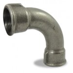 Coude fonte 90 grand rayon femelle / femelle - filetage 15 / 21 noir codital