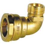 Coude laiton mle  serrage extrieur  20 mle  15 / 21 deca