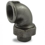 Coude union fonte femelle / femelle - filetage 15 / 21 noir codital
