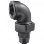 Coude union fonte mle / femelle - filetage 15 / 21 noir codital