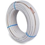 Couronne de tube cuivre cercl�e cu 0, 8 - 10 - d1 / 4 - 5 / 8 - isol� - blanc - 10 m�tres eid