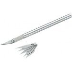 Couteau 6 lames - 1 mont�e + 5 de rechange - manche en acier sam outillage