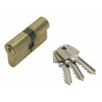 Cylindre double te - 5 sur passe général - 30x30 mm - laiton poli tesa sécurité Cylindre double te - 5 sur passe général - 30x30 mm - laiton poli tesa sécurité