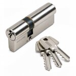 Cylindre double te - 5 vari� - laiton nickel� - 30 x 80 mm tesa s�curit�