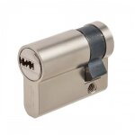 Demi - cylindre haute s�curit� volt en laiton nickel� 40 x 10 mm vachette