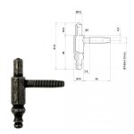 Demi - fiche m�le - n?ud 13 mm � vases - fer patin� - 100 pi�ces otlav