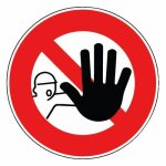 Disque d'interdiction rouge - diam�tre 300 mm - interdit franchir novap