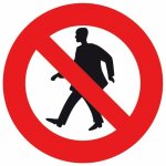 Disque d'interdiction rouge - diam�tre 300 mm - interdit pi�ton novap