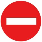 Disque d'interdiction rouge - diam�tre 80 mm - sens interdit novap