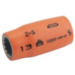 Douille 1 / 2  isole 1000v - forge en acier au chrome vanadium - ouverture 13 mm sam outillage