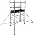 chafaudage roulant et pliant en aluminium - hauteur 3, 60m - runner tubesca
