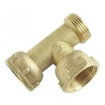 T� laiton avec 2 �crous prisonniers m - f - f 20x27 bricozor