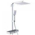 Colonne de douche thermostatique avec tablette verre anthracite - ocean schtte