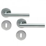 Ensemble poign�es et rosaces de fonction cl� l en inox 304 - s�rie 19 normbau