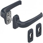 Ensemble poign�es sur rosaces et rosaces cl� i gris anthracite 7016 - menuiserie aluminium - crystal ...