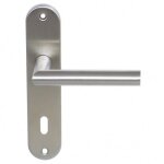 Ensemble de porte pomerol sur petites plaques 165 mm - inox 304 bross� - cl� l eurowale