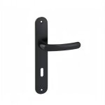 Ensemble sur grandes plaques entraxe 195 mm budget - onyx noir mat - cl� l vachette assa abloy