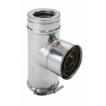 T� �querre isol� inox + bride - double paroi - 80 x 130 mm - duoten ten