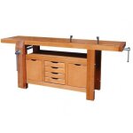 tabli bois - menuisier - professionnel - 2 m - 4 tiroirs - 2 presses outifrance