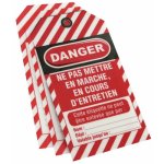 tiquettes de consignation - plastifie - avec ?illet mtal - danger - en cours d'entretien fth thirard ...